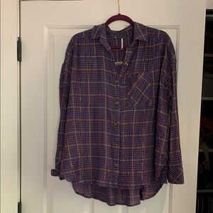 Free People plaid button-up